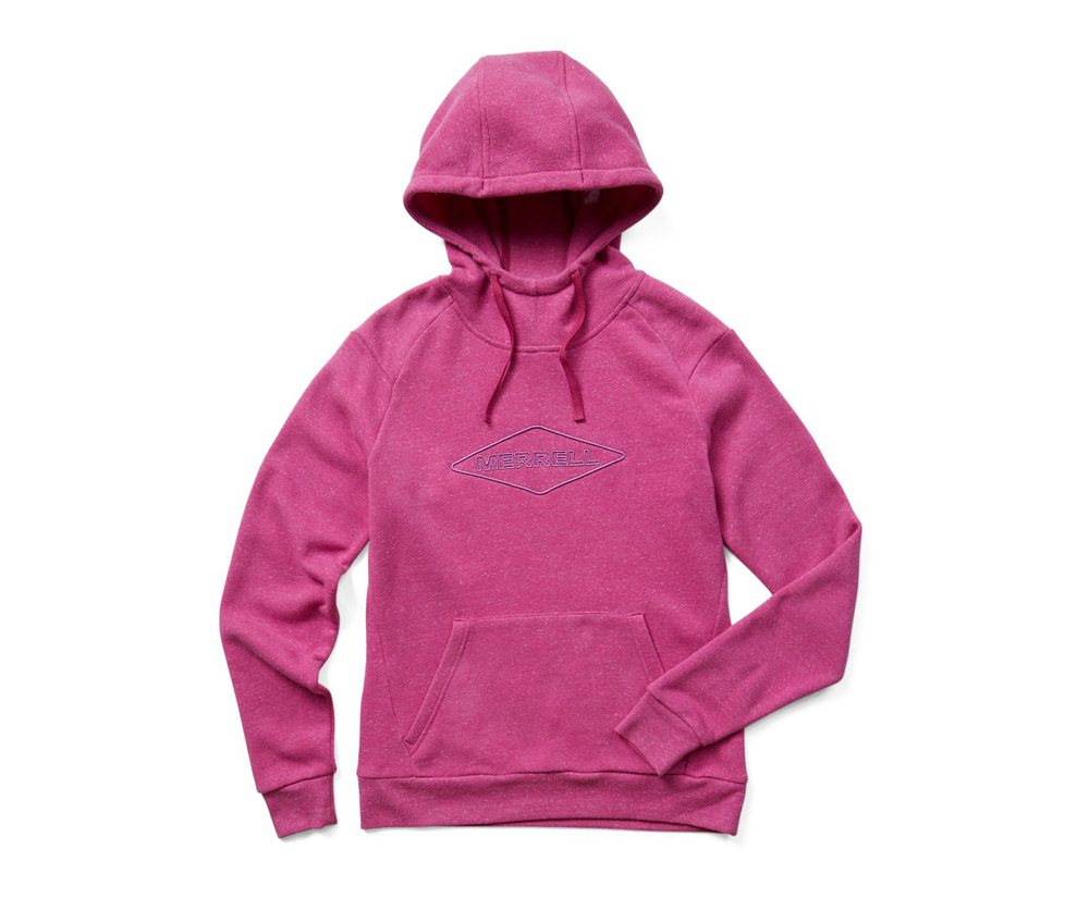 Merrell Pullover Pink - Diamond Wordmark Hoody - Womens 71GZDHQFE